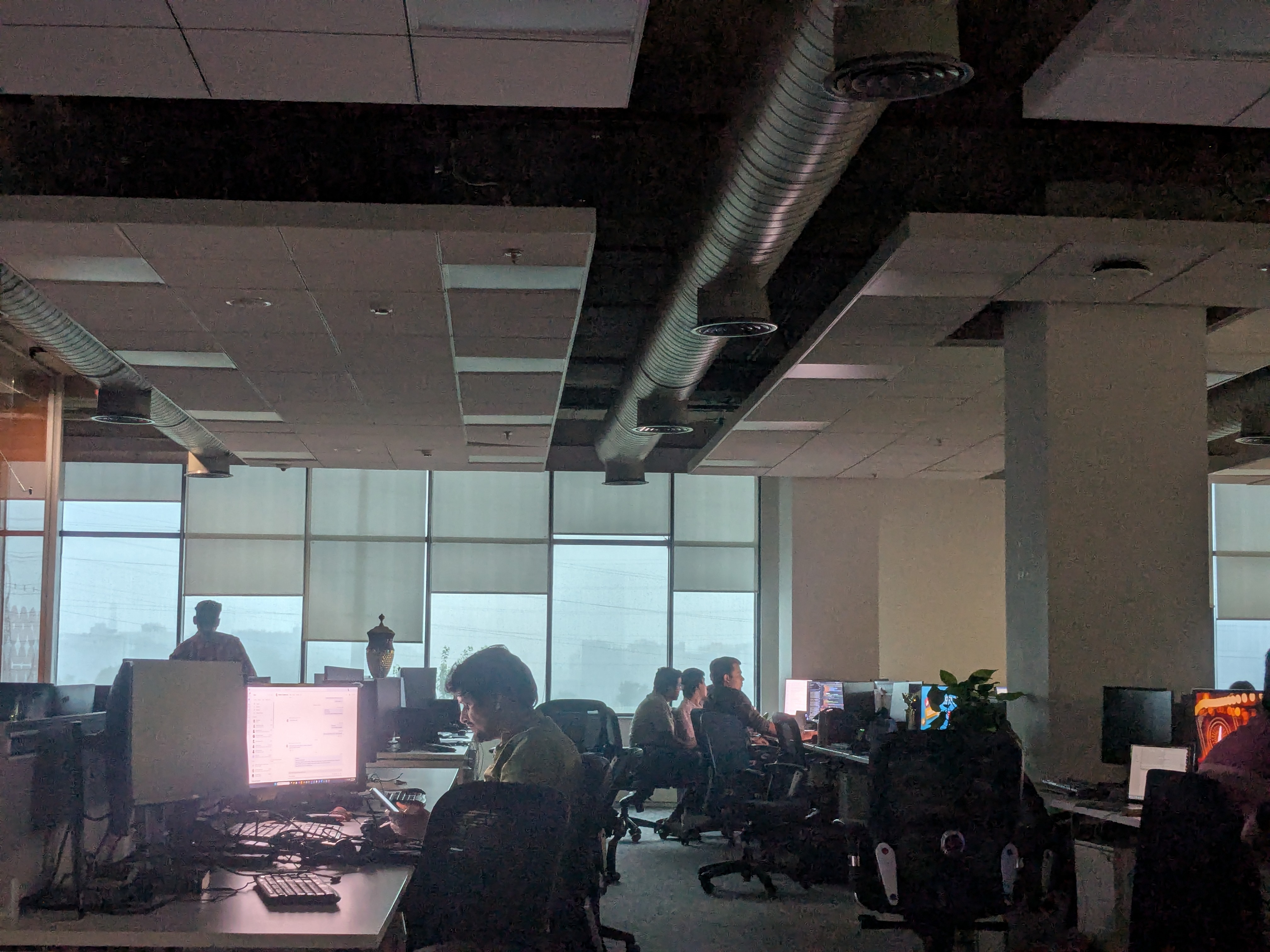 Office scenes during Sept 1 heavy downpour Image